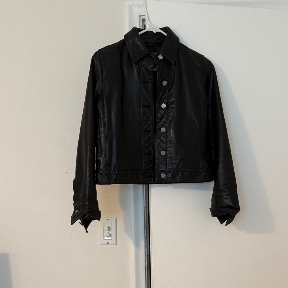 Black Leather Jacket from Banana Republic